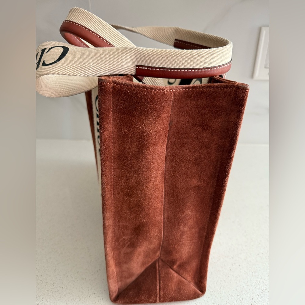 Chloé Woody Suede Medium Sepia Brown - Picture 3 of 11